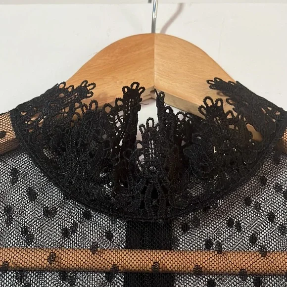 A. B. S. Collection Navy and Black Mini Dress with Velvet and Lace Details - Picture 6 of 13